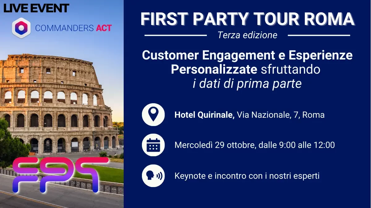 first party tour a roma in ottobre CDP dati di prima parte